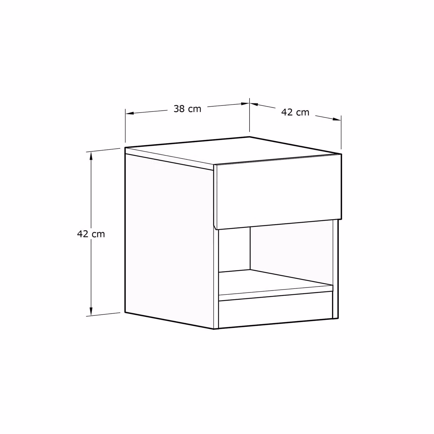 GFW Catania Modern Geometric 1 Drawer Lamp Table in Walnut Brown – 3