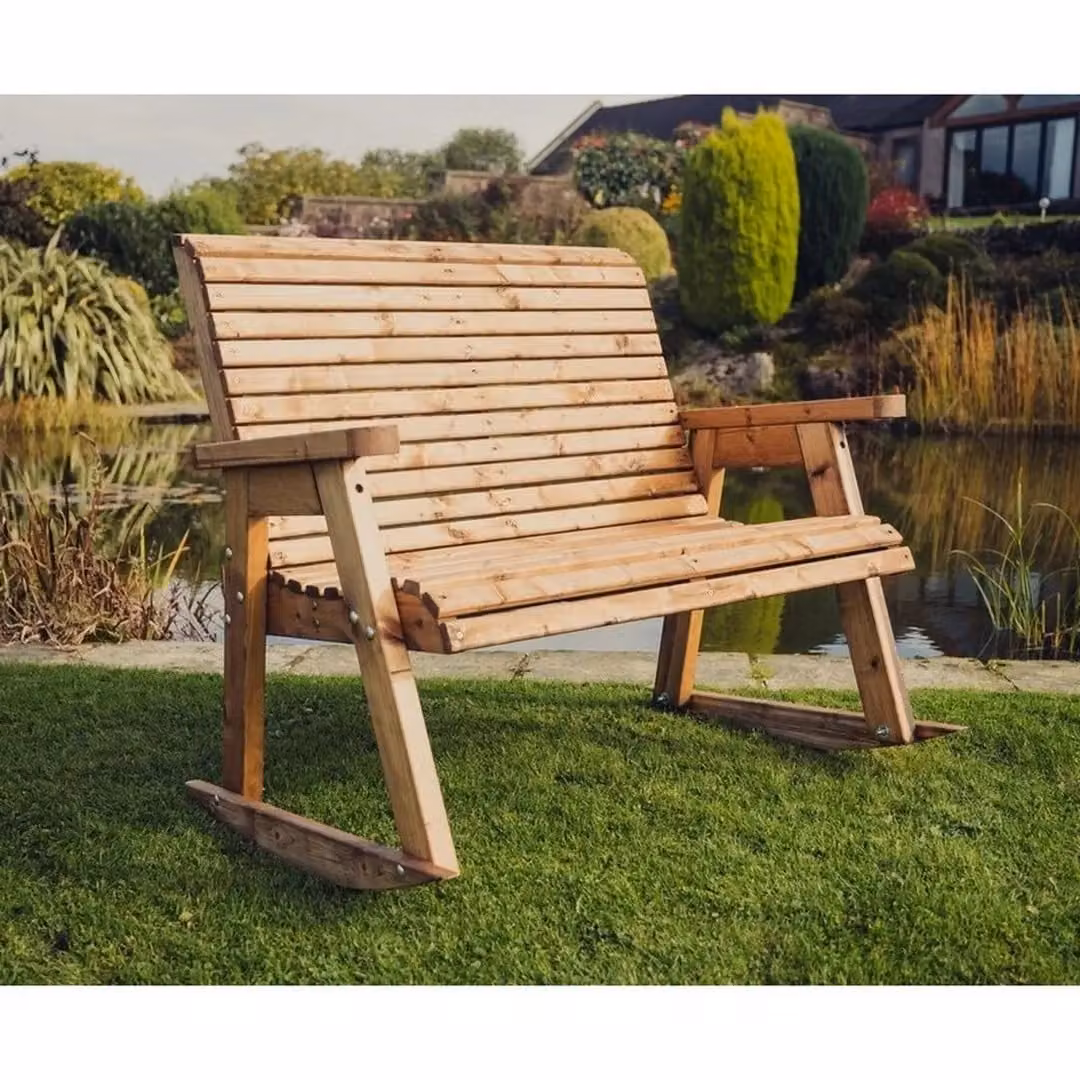 Churnet Valley Garden Furniture Ltd Valley Rocking Bench in Brown Pine Wood – 3