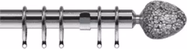 NewEdgeBlinds Allure Satin Silver Metal Curtain Pole Set, 200cm