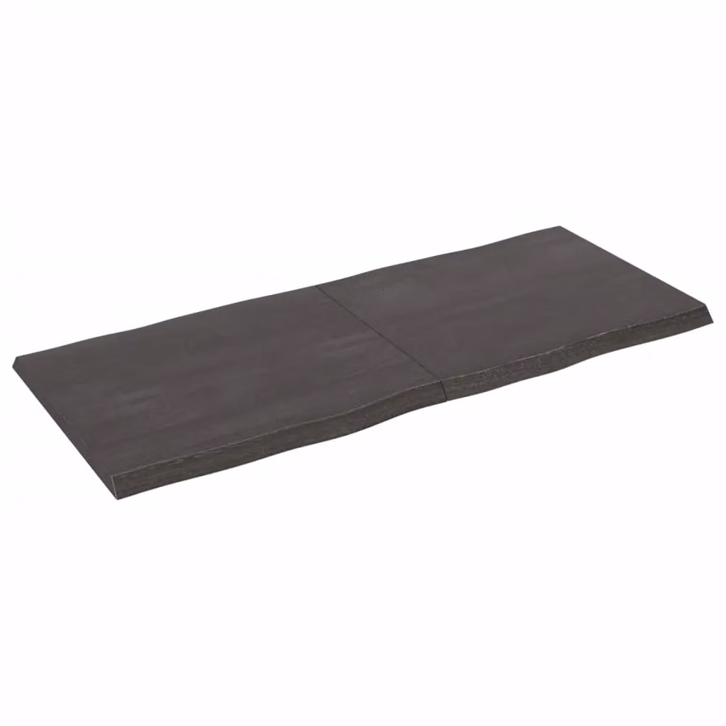 Berkfield Home Table Top Live Edge Solid Wood Countertop in Brown and Dark Grey, W: 140 cm, D: 60 cm, H: 2-4 cm – 2