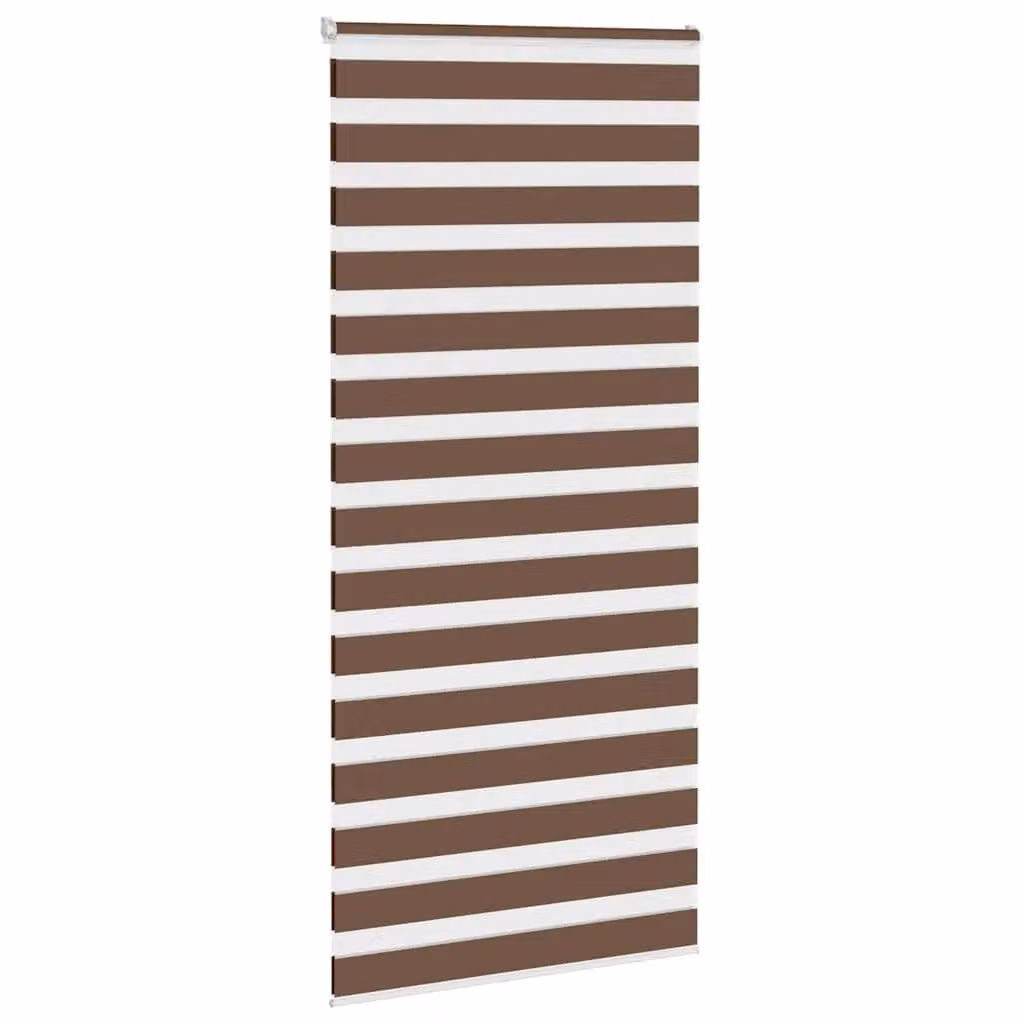 Berkfield Home Brown Zebra Day and Night Blind, W: 105 cm, H: 200 cm – 3