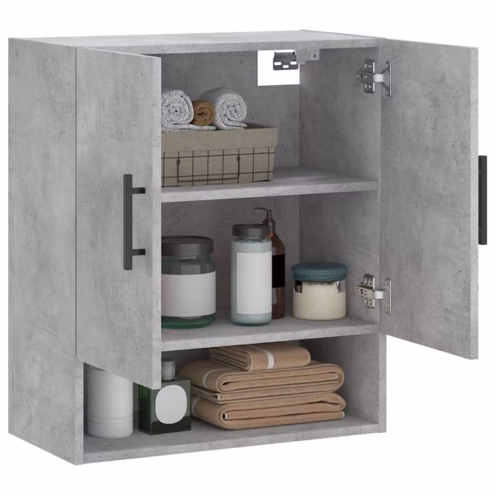 Berkfield Home Wall Mounted Cabinet in Concrete Grey, W: 60 cm, D: 31 cm, H: 70 cm – 2