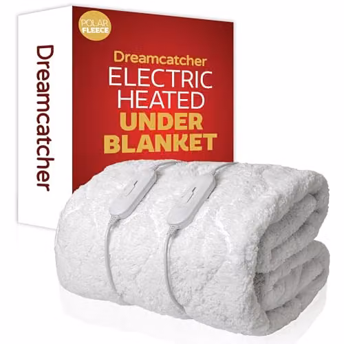 Dreamcatcher Deluxe Fitted Polar Fleece Electric Blanket in White, W/D/H: 180 x 203 x 152 cm – 1
