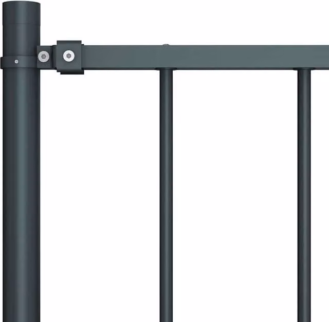 Berkfield Home Durable Powder-coated Steel Fence Panel with Posts, Anthracite Grey, H 170 cm x W 75 cm – 1