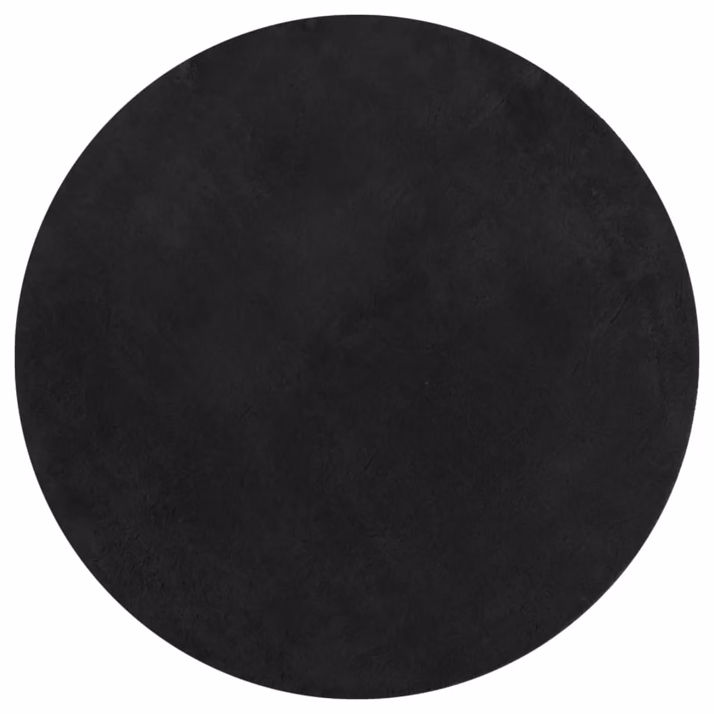 Berkfield Home HUARTE Round Short Pile Washable Rug in Black, 160 cm – 2