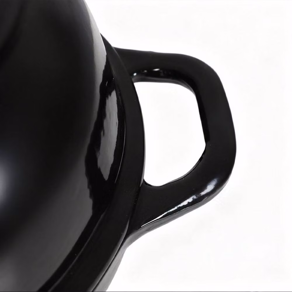 Toque Enamelled Cast Iron Dutch Oven Casserole Dish in Black – 11