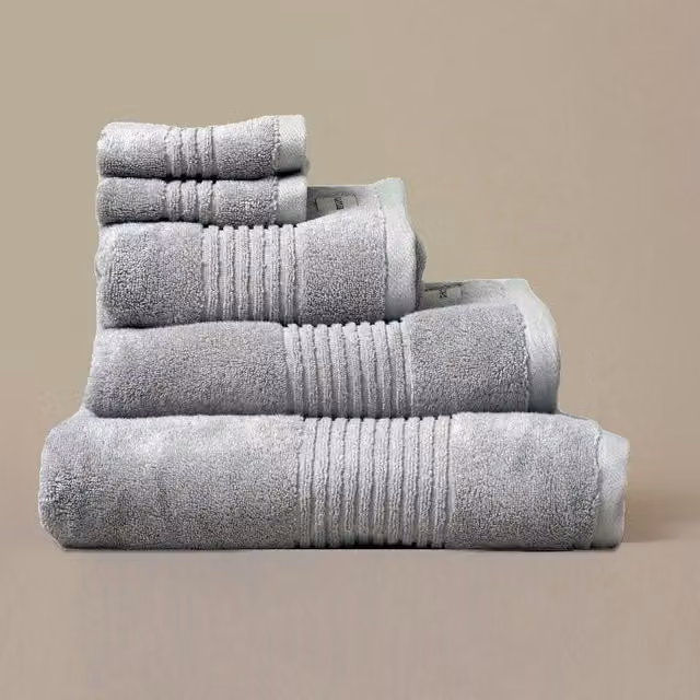 Misona Pack of 2 Ultra Soft Bamboo and Cotton Face Cloths, Silver Grey, W/D/H: 30 x 30 x 0 cm – 1