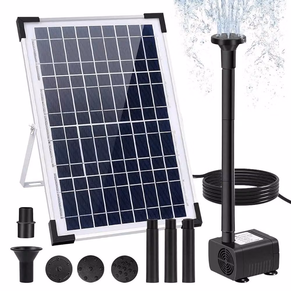 FLAVORA Solar Powered Fountain Pond Water Pump in Black – 3