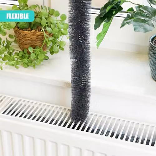GEEZY Set of 2 Black Radiator Cleaning Brushes, 71 cm Long Flexible Bristle Dusters – 5