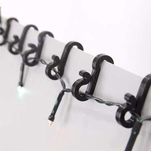 SHATCHI 36-Piece Black S-Shape Mini Gutter Hooks, Reusable Plastic Christmas Light Hangers for Outdoor Seasonal Fairy Lights – 4
