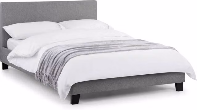 Cheshire Travertine Upholstered Bed in Light Grey, King Size (150 x 200 cm)
