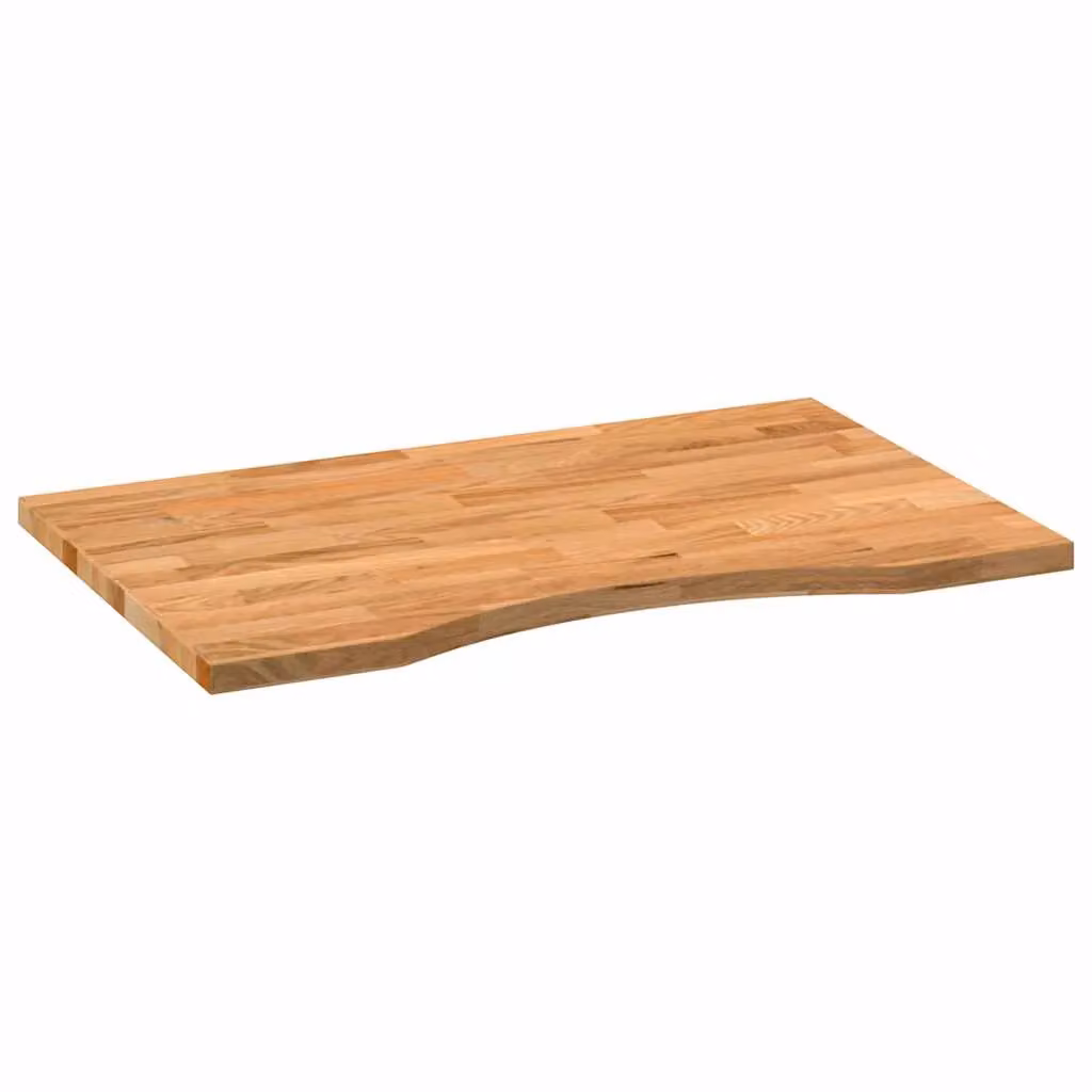 Berkfield Home Solid Oak Rectangular Desk Top in Light Brown, W: 80 cm, D: 50 cm, H: 2.5 cm – 2
