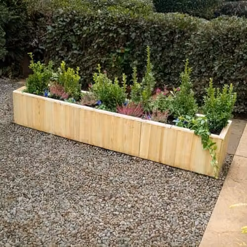 Forest Garden Brown Wooden Raised Bed Planter W: 179 cm, D: 38 cm, H: 32 cm – 1
