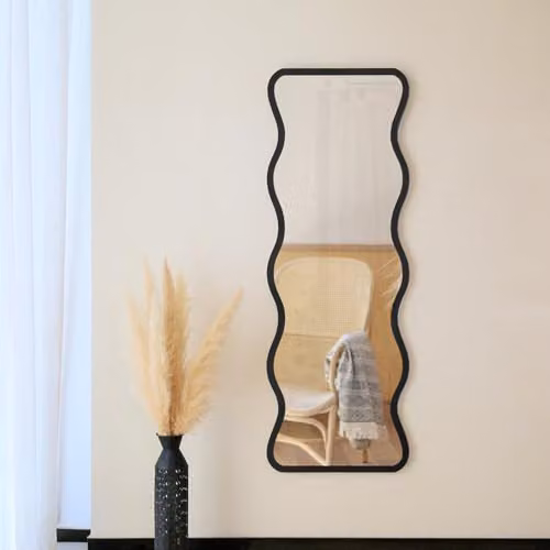 Charles Bentley Amsterdam Wall Mounted Mirror in Black, W/H: 60 x 170 cm – 1