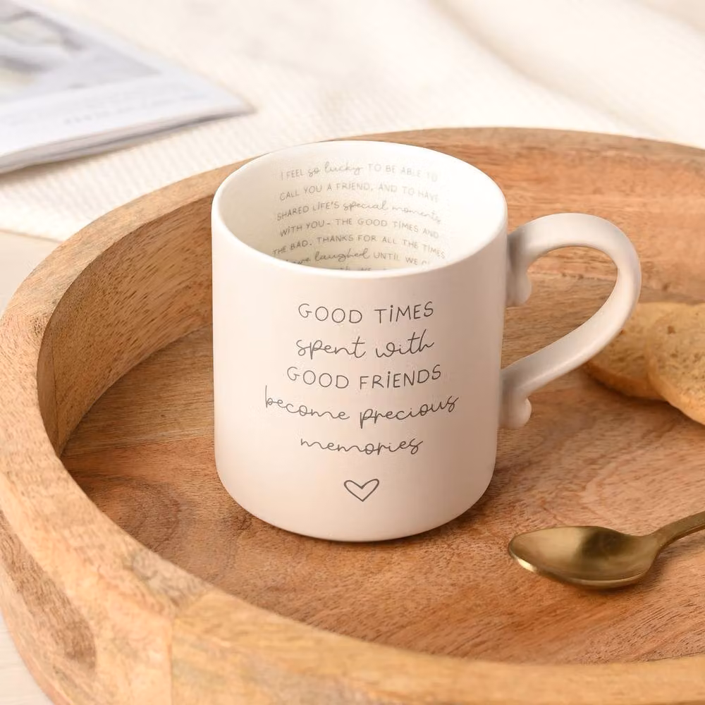 Moments Friends Inside Words Ceramic Mug in Light Grey and White – 2
