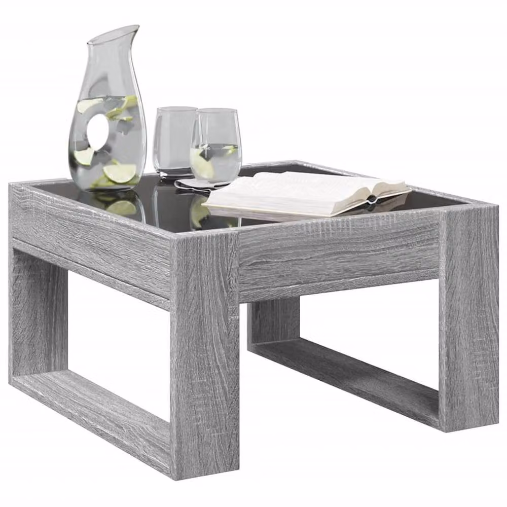 Berkfield Home Infinity LED Coffee Table in Grey Sonoma, W/D/H: 50 x 53 x 30 cm – 2