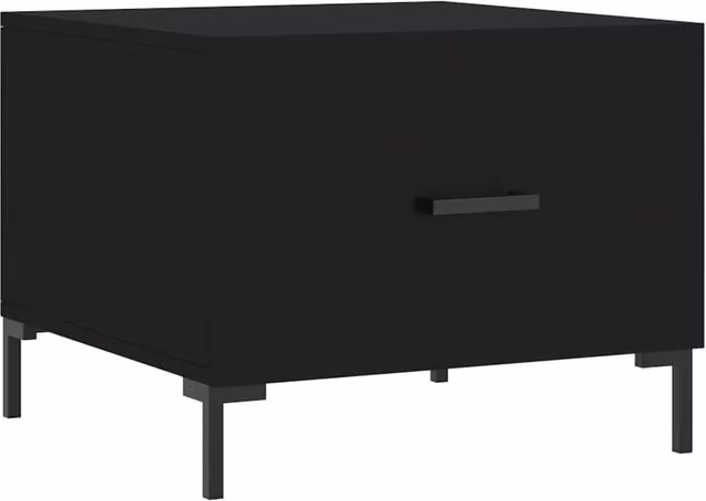 Berkfield Home Modern Square Coffee Table in Black, W/D/H: 50 x 50 x 40 cm