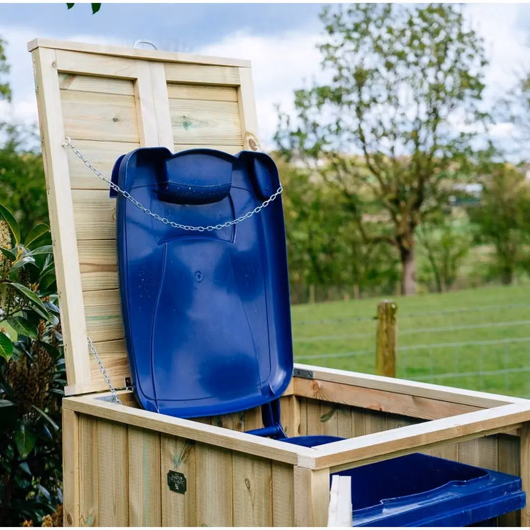 Buttercup Farm Shireburn Single Wheelie Bin Store in Brown, W/D/H: 120 x 80.4 x 74.5 cm – 4