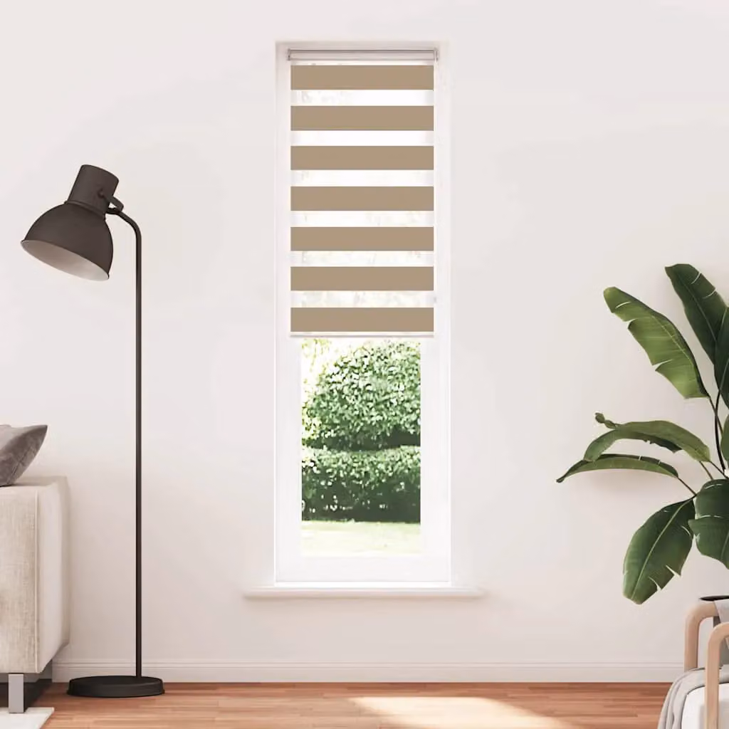 Berkfield Home Zebra Blind in Sand Brown, W: 60 cm, H: 200 cm – 2