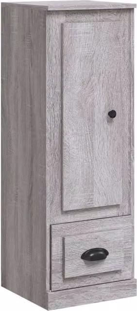 Berkfield Home Modern Grey Highboard with Hinged Doors and Drawers, W/D/H: 36 x 35.5 x 103.5 cm – 1