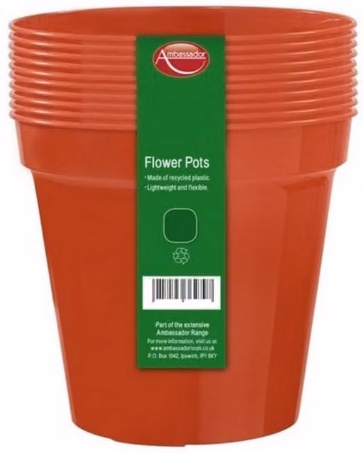 Ambassador Orange Plastic Plant Pot Planter (Pack of 10)