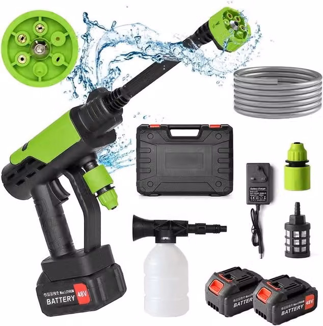 EONLION Cordless Car Pressure Washer with Rechargeable Battery, Black