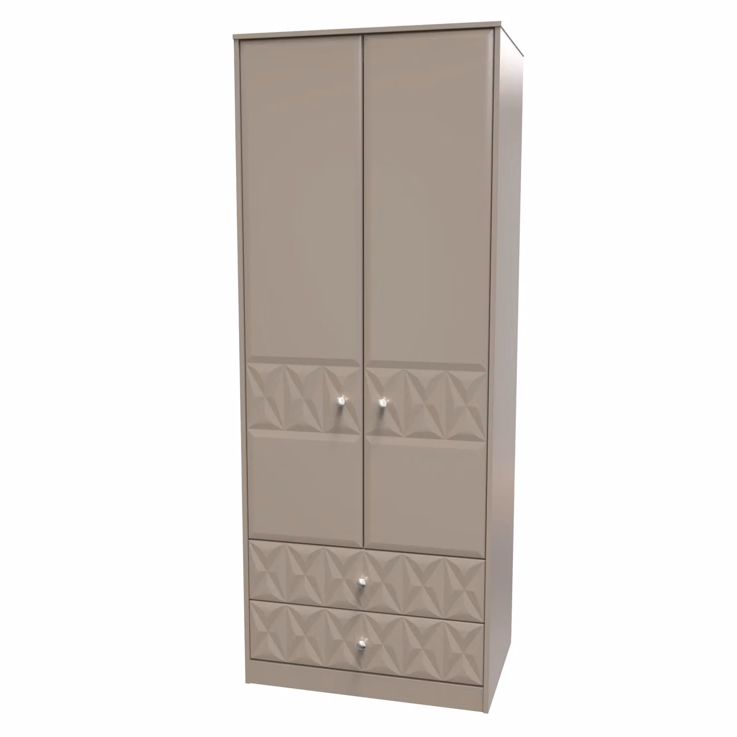 Ready Assembled Toledo 2 Door 2 Drawer Wardrobe in Light Brown – 2
