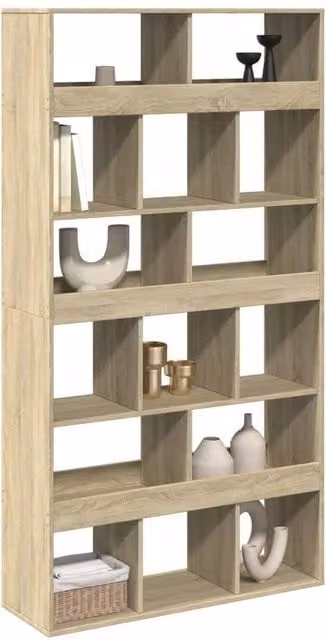 Berkfield Home Sonoma Oak Room Divider in Light Tan, W/D/H: 100 x 33 x 187.5 cm