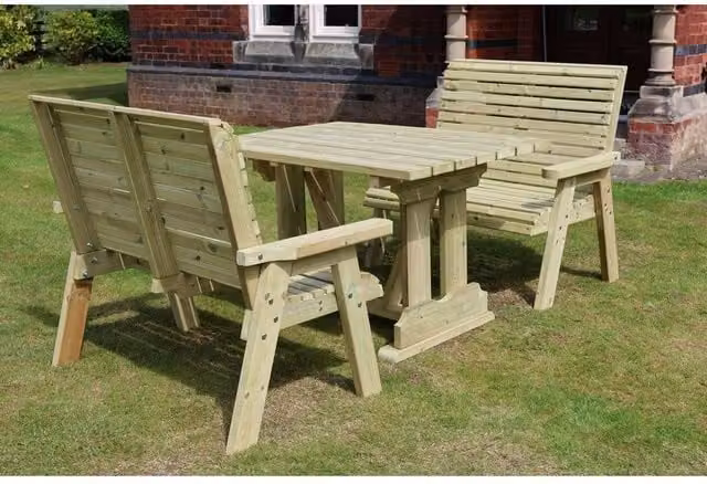 Churnet Valley Garden Furniture Ltd Ergo 4 Seat Compact Set in Natural Beige
