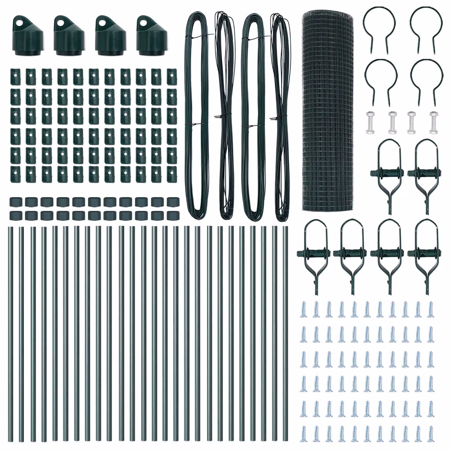 Berkfield Home Green Steel Welded Wire Fence with 13 Posts, W: 0.5 m, L: 50 m – 4