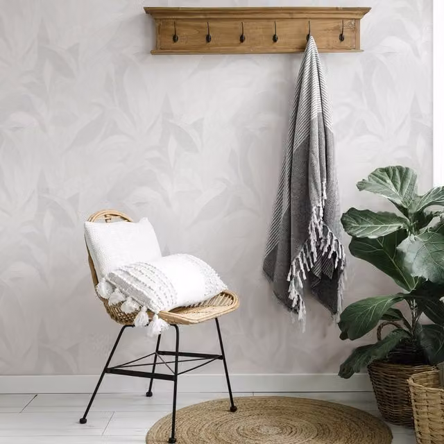 Erismann White Botanical Floral Vinyl Wallpaper Roll