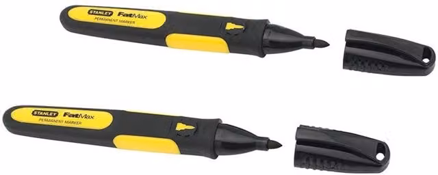 Stanley Permanent Fine Tip Marker in Black (Pack of 2)