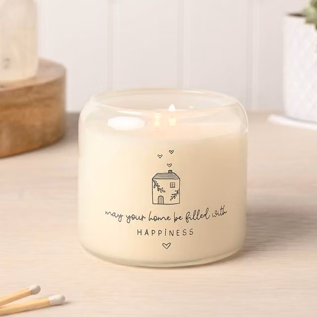 Moments Happy Home Double Wick Candle, 390g, Beige