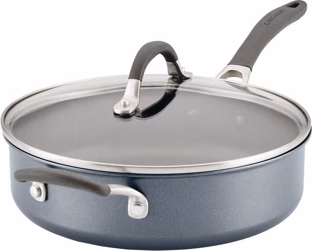 Circulon ScratchDefense Extreme Non Stick Sauté Pan with Glass Lid, 4.7 l, Grey