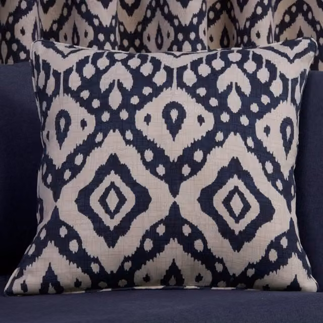 Terrys Blue Graphic Cotton Square Cushion
