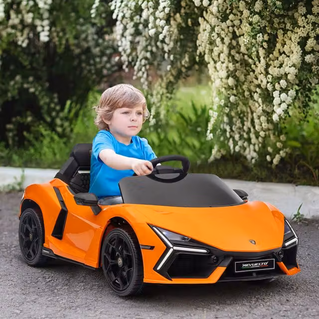 AIYAPLAY Licensed Lamborghini Revuelto Electric Ride on Car with Light and Sound Effects, Orange