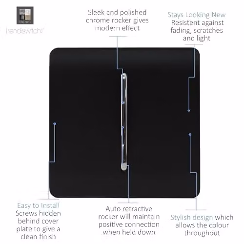Trendi Modern Auto Retractive Doorbell Switch in Black – 3