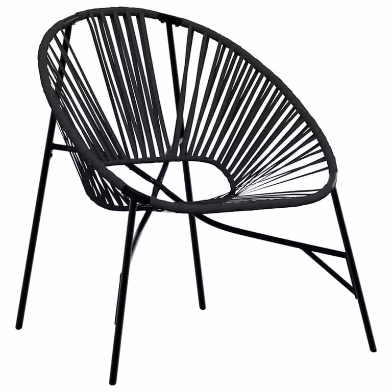 Berkfield Home Beautiful Garden Egg Chair in Black Poly Rattan and Steel