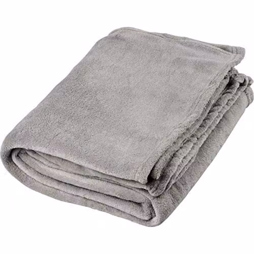 Seasons Grey Fluffy Coral Fleece Blanket for Adults W: 126 cm, D: 163 cm