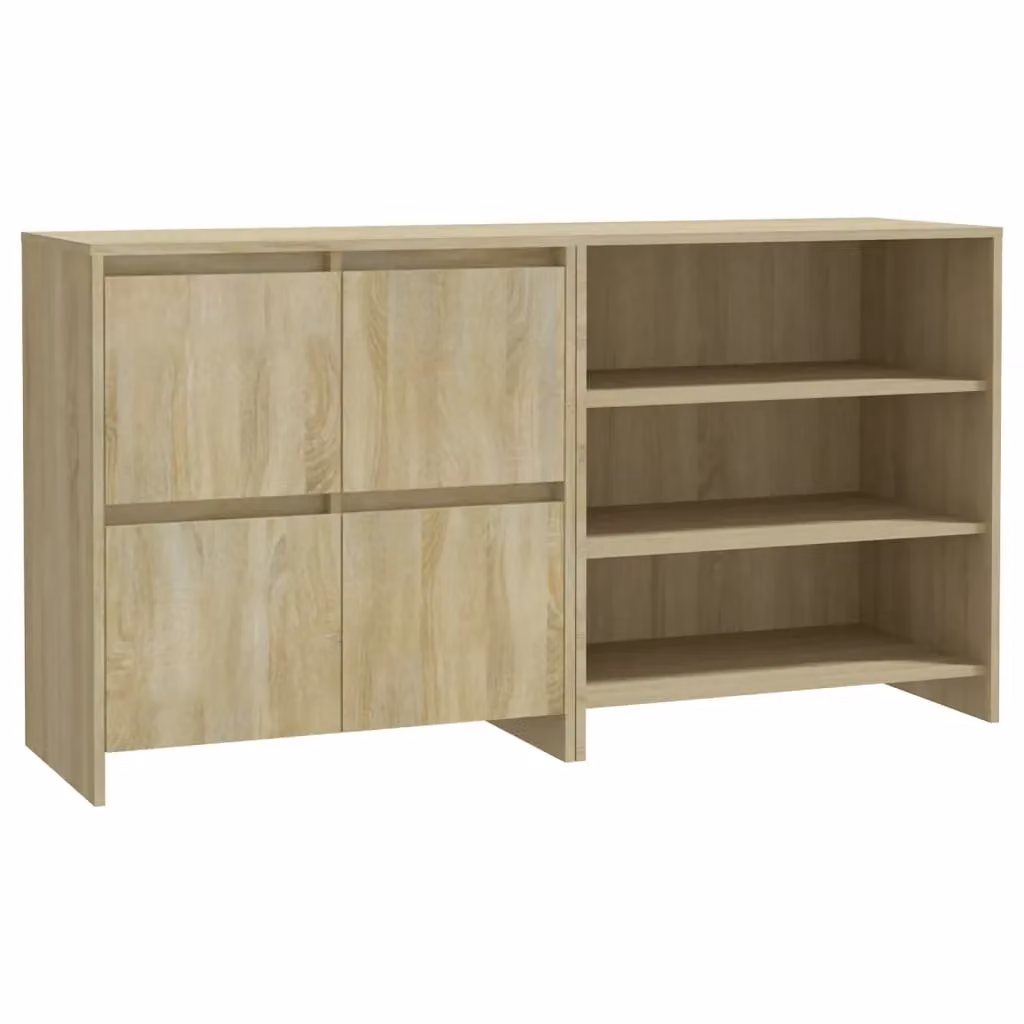 Berkfield Home 2 Piece Modern Sideboard in Sonoma Oak Engineered Wood, Beige – 2