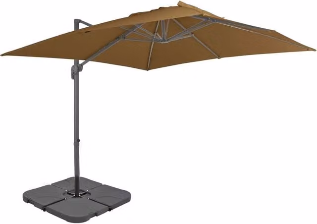 Berkfield Home Outdoor Umbrella with Portable Base in Beige
