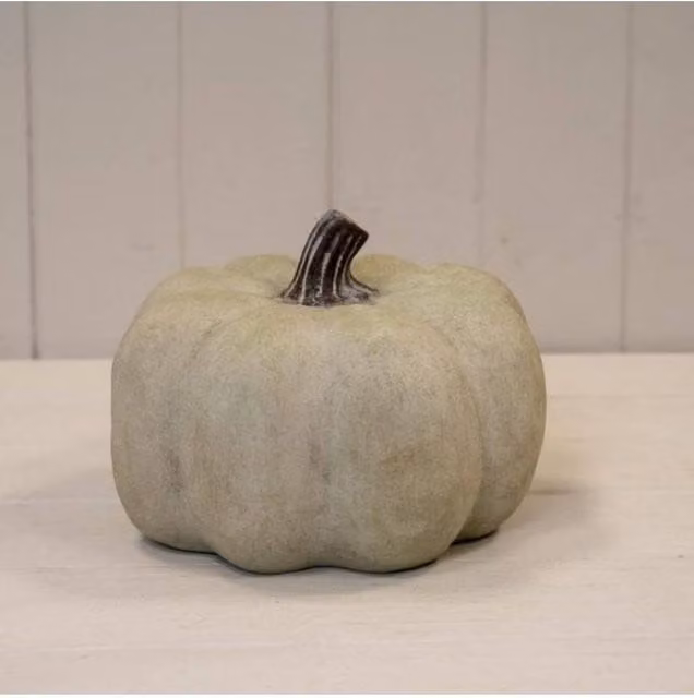 KDMD Dusty Green Medium Ceramic Pumpkin Tabletop Ornament