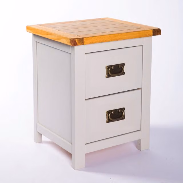 Cabinet Bits Argenta 2 Drawer Bedside Table in Light Grey