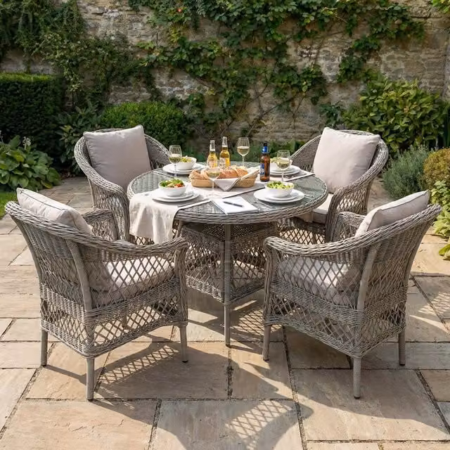 Granada 4 Seater Grey Rattan Garden Dining Set