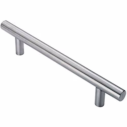 Loops 25mm Straight T-Bar Pull Handle in Brushed Satin Stainless Steel, Silver, 300mm Fixing Centres
