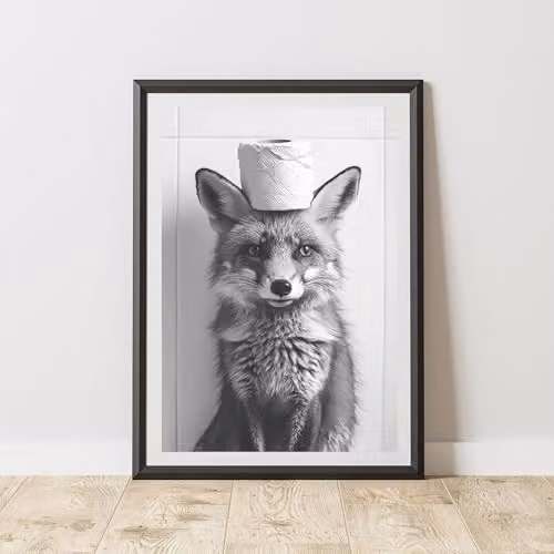 60 Second Makeover Fox Toilet Roll Animal Print Paper Poster, W: 21.0 cm, H: 29.7 cm