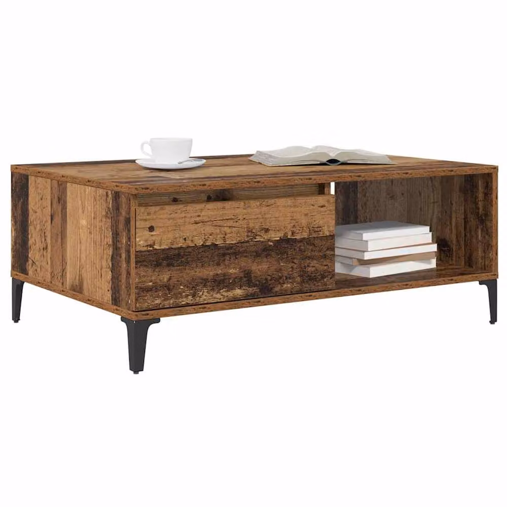 Berkfield Home Industrial Coffee Table in Brown, W/D/H: 90 x 60 x 35 cm – 3