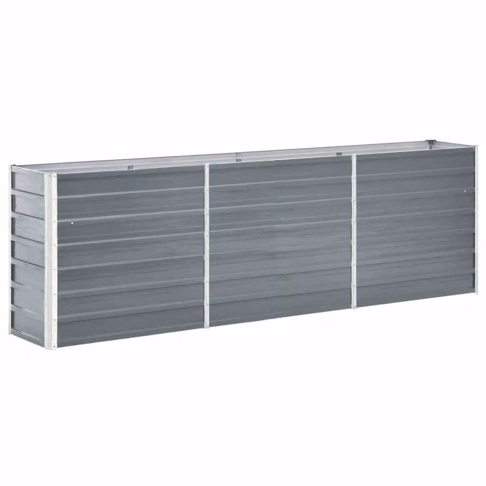 Berkfield Home Garden Galvanised Steel Raised Bed, Grey, W: 240 cm, D: 40 cm, H: 77 cm – 2
