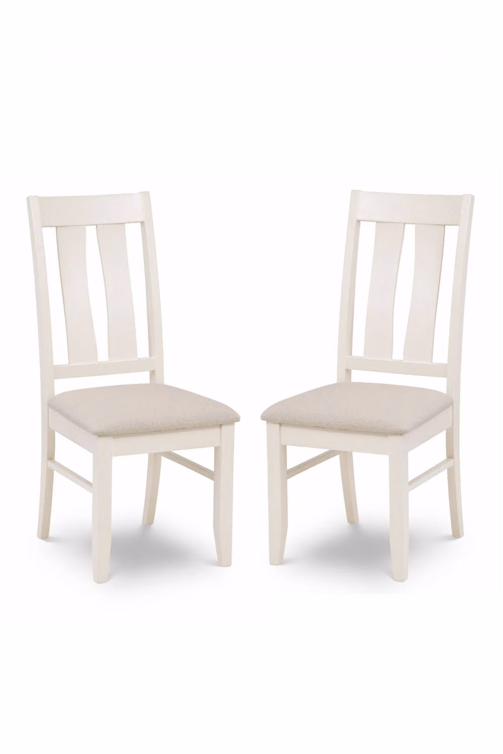 Julian Bowen Pembroke Dining Chairs, Set of 2, White Lacquered Oak with Fabric Upholstery – 2