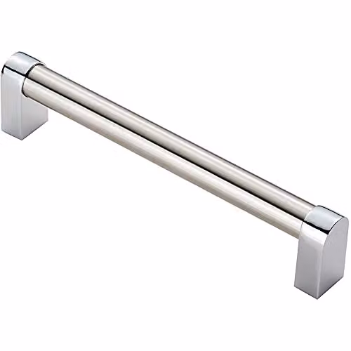 Loops Round Tube Bar Pull Handle in Satin Nickel and Chrome, 176 x 16 mm with 160 mm Fixing Centres